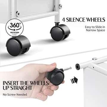 KINGRACK Slim Storage Cart - 4-Tier Rolling Utility Solution