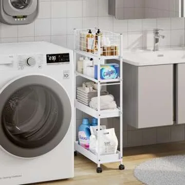 KINGRACK Slim Storage Cart - 4-Tier Rolling Utility Solution