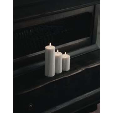 LAWA Ribbed Pillar Candle - Elegant Soy Wax Decor