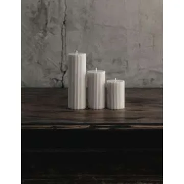 LAWA Ribbed Pillar Candle - Elegant Soy Wax Decor