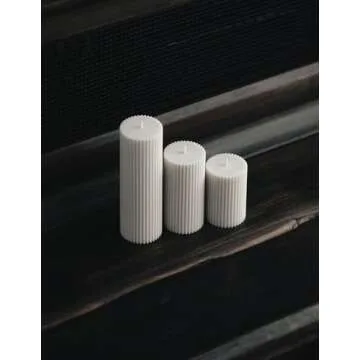 LAWA Ribbed Pillar Candle - Elegant Soy Wax Decor