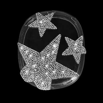 Case Cover for AirPods Max Headphones Glittering gem-Encrusted, Stars Sparkling Rhinestones Accessories Ultra Protective Cover for Apple AirPods Max