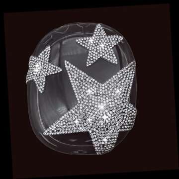 Case Cover for AirPods Max Headphones Glittering gem-Encrusted, Stars Sparkling Rhinestones Accessories Ultra Protective Cover for Apple AirPods Max