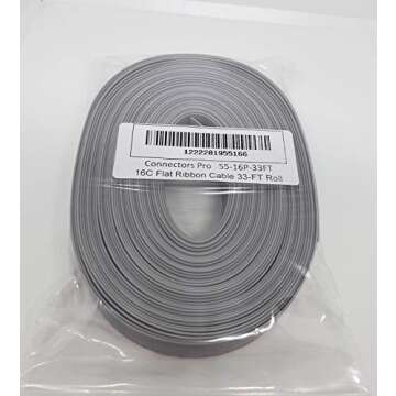 Connectors Pro 16P Roll IDC Flat Ribbon Cable 33 Feet