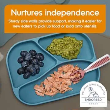 NumNum Silicone Toddler Suction Plates – 100% Food Grade Divided Baby Plates, Non-Toxic, BPA-Free, Dishwasher Safe – Non-Slip Kids Plates for High Chair & Dining Table, 2 Pack (Green)