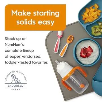 NumNum Silicone Toddler Suction Plates – 100% Food Grade Divided Baby Plates, Non-Toxic, BPA-Free, Dishwasher Safe – Non-Slip Kids Plates for High Chair & Dining Table, 2 Pack (Green)