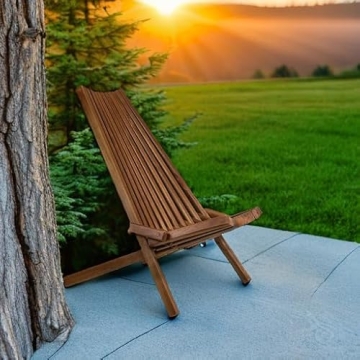 Stylish Melino Wooden Outdoor Folding Lounge Chair