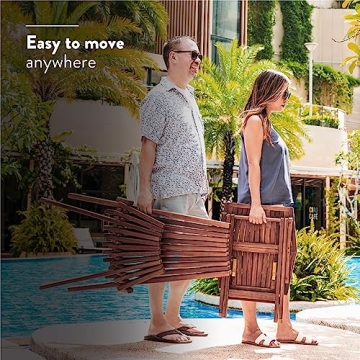 Stylish Melino Wooden Outdoor Folding Lounge Chair