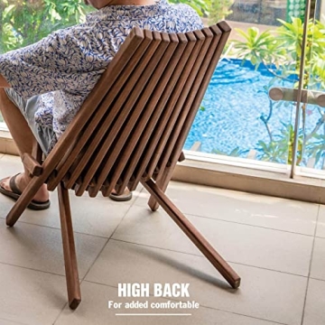 Stylish Melino Wooden Outdoor Folding Lounge Chair