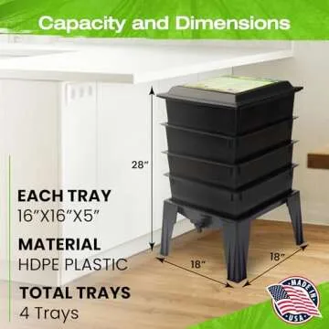 Worm Factory® 360 Black Composting System - Space-Efficient for Home Use