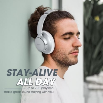 BERIBES Noise Cancelling Headphones with 70 Hours Playtime