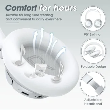 BERIBES Noise Cancelling Headphones with 70 Hours Playtime
