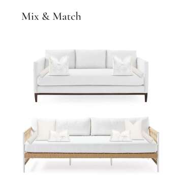 Hofdeco Premium Fall Coastal Patio Indoor Outdoor Bolster Pillow Cover Only, 6"x20" Water Repellent for Backyard, Couch, Neutral Tan Stripe