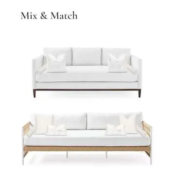 Hofdeco Premium Fall Coastal Patio Indoor Outdoor Bolster Pillow Cover Only, 6"x20" Water Repellent for Backyard, Couch, Neutral Tan Stripe