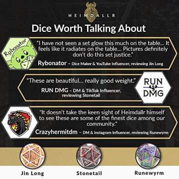 HEIMDALLR Metal DND Dice Set 7pcs - Indestructible Metal Dice Set w/Dice Bag; D&D Dice Set D&D (Dungeons and Dragons Dice Set) w/ D20 Dice - Blacksmith Craft Dice (Weathered Bronze)
