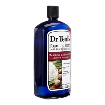 Dr. Teals Foaming Bath Variety Gift Set (2 Pack, 34oz Ea) Shea Butter & Almond Oil, Melatonin Sleep ...