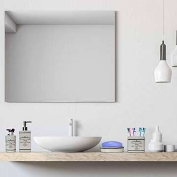 Blue Donuts 4 Piece Bathroom Accessories Set - Heavy Duty Ceramic Paris Bathroom Accessory Set Includes Hand Soap Dispenser, Toothbrush Holder, Soap Dish, Tumbler, Cream