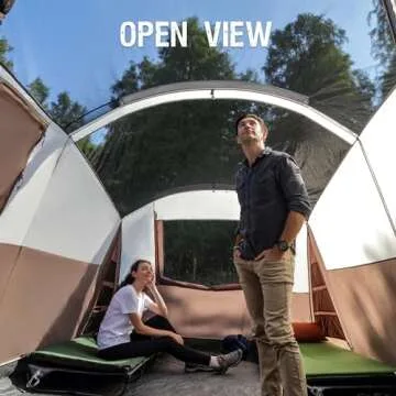 PORTAL 8 Person Family Camping Tent with Screen Porch, Weather Resistant Tunnel Tent with Rainfly, Large Family Tents for Outdoor Camping, Party