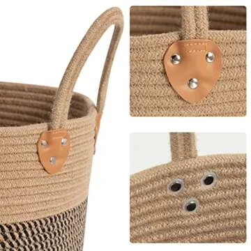 CHICVITA Wicker Laundry Basket - Stylish Storage Solution