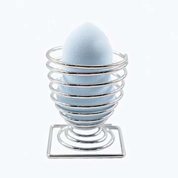 LanMa Beauty Sponge Blender Holder,(2 Pack Silver) Makeup Sponge Drying Stand Storage Egg Powder Puf...