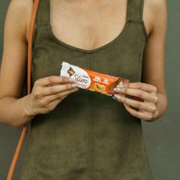 Nugo Slim Dark Chocolate Crunchy Peanut Butter, 16g Vegan Protein, 3g Sugar, 7g Fiber, Low Net Carb,...