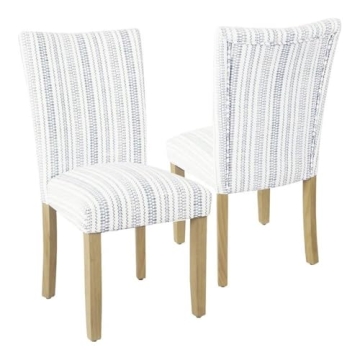 Stylish HomePop Classic Parsons Dining Chairs Blue Stripe