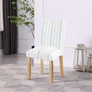 Stylish HomePop Classic Parsons Dining Chairs Blue Stripe