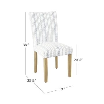 Stylish HomePop Classic Parsons Dining Chairs Blue Stripe