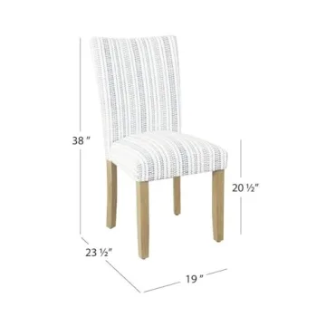 Stylish HomePop Classic Parsons Dining Chairs Blue Stripe