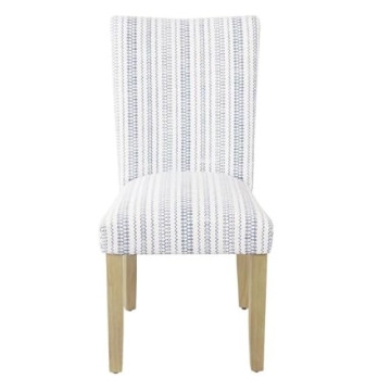 Stylish HomePop Classic Parsons Dining Chairs Blue Stripe