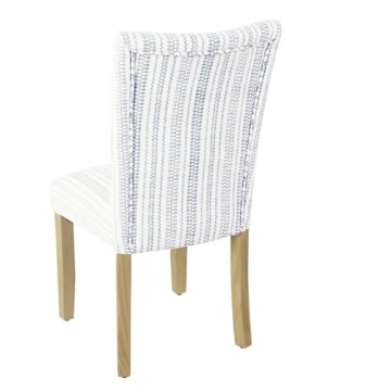 Stylish HomePop Classic Parsons Dining Chairs Blue Stripe