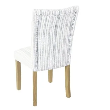Stylish HomePop Classic Parsons Dining Chairs Blue Stripe