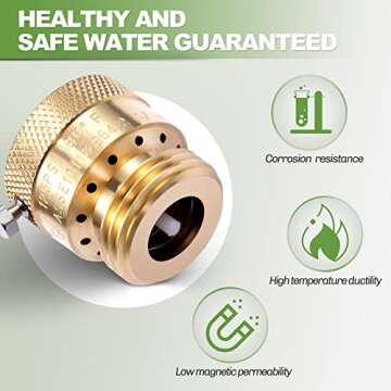 Litorange 2 Pack Brass 3/4" Inch GHT Hose Bibb Connector Backflow Preventer Vacuum Breaker