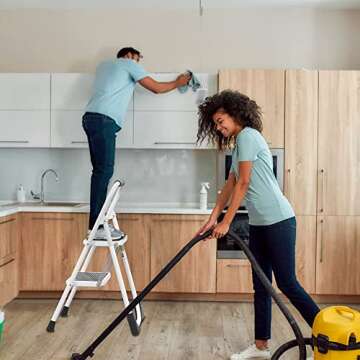 Step Ladder EFFIELER 2 Step Stool Ergonomic Folding Step Stool with Wide Anti-Slip Pedal 430 lbs Sturdy Step Stool for Adults Multi-Use for Household, Kitchen, Office (Matte White)