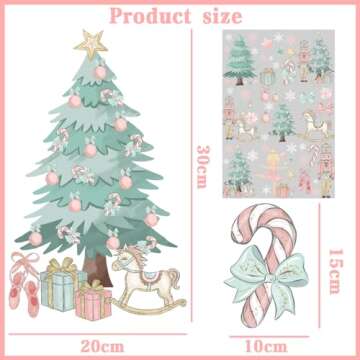 Pink Christmas Window Clings for Festive Holiday Decor