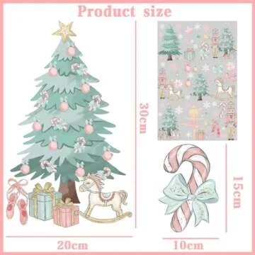 Pink Christmas Window Clings for Festive Holiday Decor
