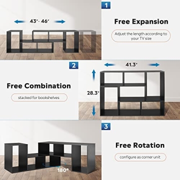 DEVAISE 3-in-1 TV Stand Up to 75 Inch Modern Entertainment Center