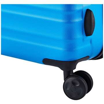 Amazon Basics 21-Inch Hardside Carry-On Luggage, Hardshell Suitcase With Wheels, Expandable For Up to 25% More Space, With Scratch-Resistant Surface, Four Multi-directional Wheels, Light Blue