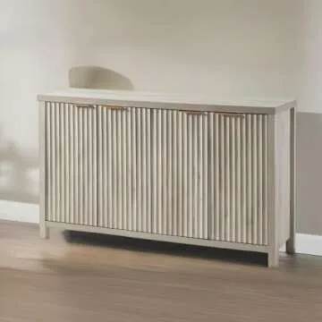 Stylish Fluted Storage Cabinet Sideboard with Shelves