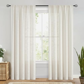 Luxurious Linen Semi Sheer Curtains for Farmhouse Style