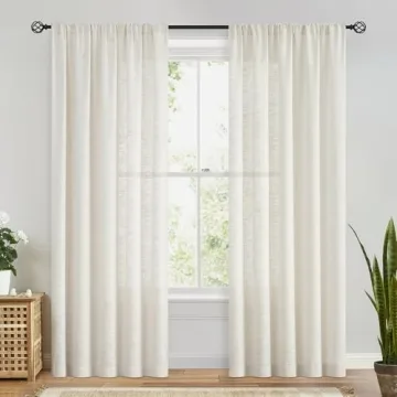 Luxurious Linen Semi Sheer Curtains for Farmhouse Style