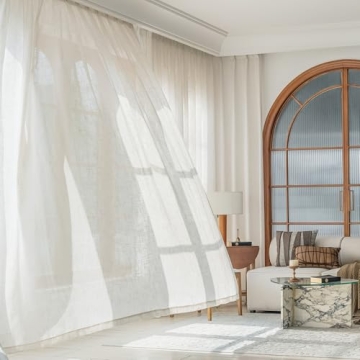 Luxurious Linen Semi Sheer Curtains for Farmhouse Style