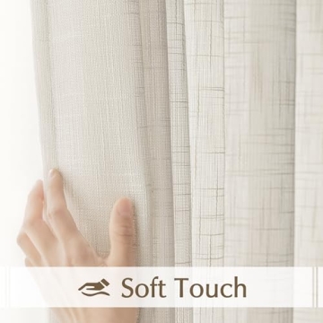 Luxurious Linen Semi Sheer Curtains for Farmhouse Style