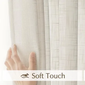 Luxurious Linen Semi Sheer Curtains for Farmhouse Style