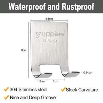 Razor Holder for Shower - Waterproof Stainless Steel Hooks