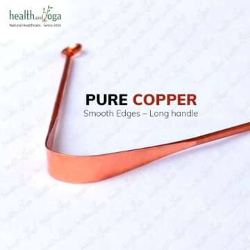 HealthAndYoga™ qSwipe Lite Copper Tongue Cleaners - Prevent Bad Breath & Improve Taste