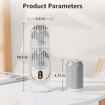 AbuDodo Tower Fan, Portable Desk Fan with 5-Speed Options, Dual Air Circulation, Personal Quiet Tabl...