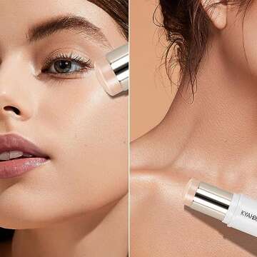 MYMERRY Dewy Highlighter Makeup 15g/0.53fl.Oz, Highlighter Makeup Stick for Face and Body, Radiant & Shimmer Glow, Buildable Color for All Day | Vegan & Cruelty-Free | Champagne Beige Gold