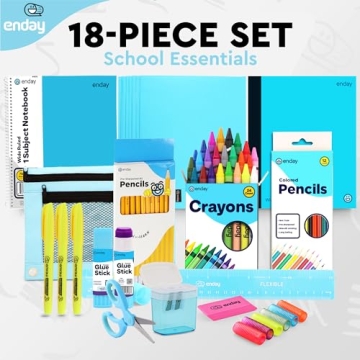 Enday School Supplies Kit - 71 Pieces for Kids K-5