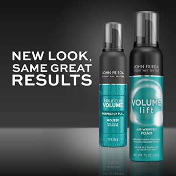 John Frieda Volume Lift Air Whipped Foam for Lightweight Fullness, Fine Hair Nourishing Mousse for N...